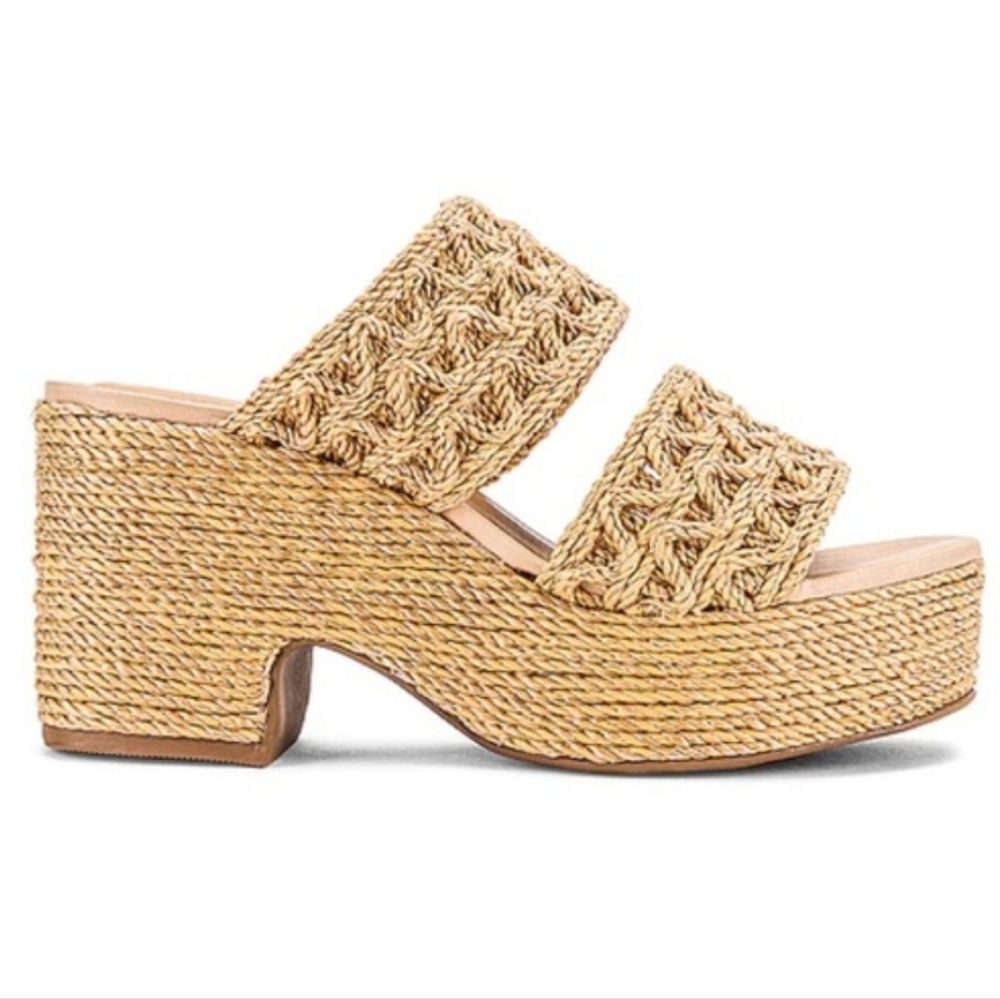 House of Harlow 1960 x Revolve birdie heel natural 9 Woven Raffia Festival Vaca
